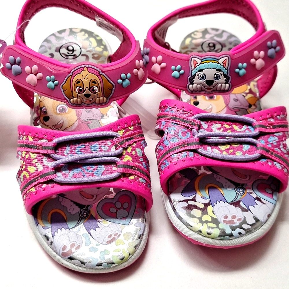 New! Nickelodeon Paw Patrol Light Up Strap Sandals Toddler Girls Shoes